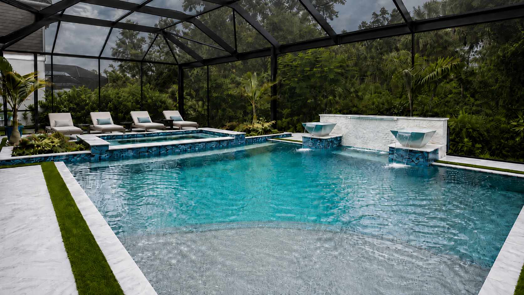 Custom pool and outdoor living project by Briar Creek Construction